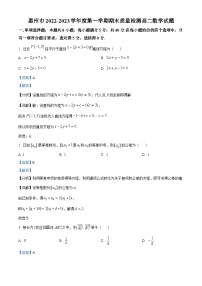 广东省惠州市2022-2023学年高二上学期期末数学试题（含答案详解）