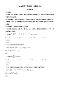 河南省安阳市2023届高三第一次模拟考试文科数学试题（Word版附解析）