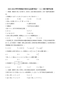 2023-2024学年河南省开封市五县联考高一（上）期中数学试卷（含解析）