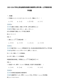 2023-2024学年江苏省南京市鼓楼区南京师大附中高一上学期期中数学试题含答案