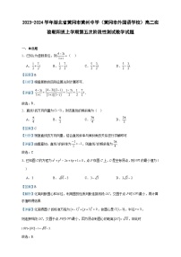 2023-2024学年湖北省黄冈市黄州中学（黄冈市外国语学校）高二实验朝阳班上学期第五次阶段性测试数学试题含答案