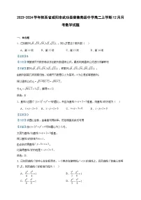 2023-2024学年陕西省咸阳市武功县普集高级中学高二上学期12月月考数学试题含答案