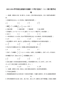 2023-2024学年湖北省随州市曾都一中等六校高二（上）期中数学试卷（含解析）