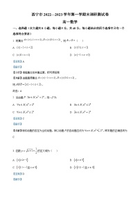 青海省西宁市2022-2023学年高一上学期期末数学试题