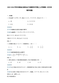 2023-2024学年甘肃省白银市会宁县第四中学高二上学期第一次月考数学试题含答案