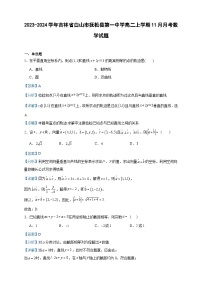 2023-2024学年吉林省白山市抚松县第一中学高二上学期11月月考数学试题含答案