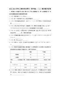 2022-2023学年上海市华东师大一附中高二（上）期末数学试卷