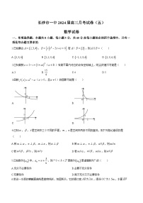 2024长沙一中高三上学期月考（五）数学试卷含答案