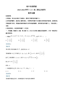 安徽省皖中名校联盟2023-2024学年高三上学期第五次联考数学试题（Word版附解析）