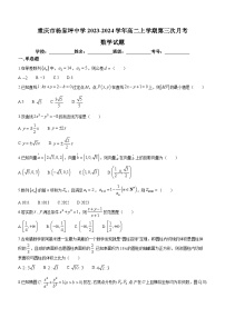 重庆市杨家坪中学2023-2024学年高二上学期第三次月考数学试题（Word版附解析）