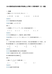 2024届陕西省西安市部分学校高三上学期12月联考数学（文）试题含答案