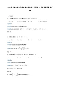 2024届北京市顺义区杨镇第一中学高三上学期12月阶段测试数学试题含答案