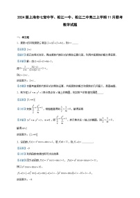 2024届上海市七宝中学、松江一中、松江二中高三上学期11月联考数学试题含答案