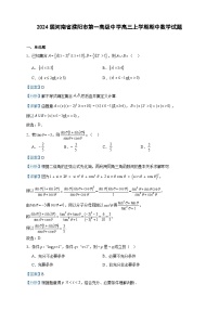 2024届河南省濮阳市第一高级中学高三上学期期中数学试题含答案