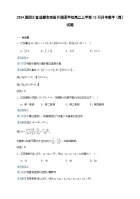 2024届四川省成都市实验外国语学校高三上学期12月月考数学（理）试题含答案