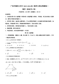 精品解析：广东省广州市华南师大附中2024届高三上学期大湾区数学预测卷（一）