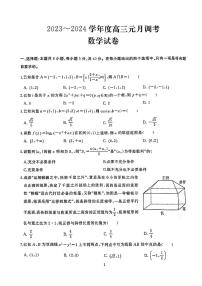 武汉市江岸区2023——2024学年度高三元月调考数学试卷