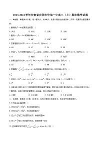 2023-2024学年甘肃省庆阳市华池一中高二（上）期末数学试卷（含解析）