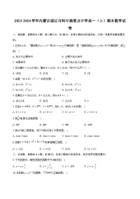 2023-2024学年内蒙古通辽市科中旗重点中学高一（上）期末数学试卷（含解析）