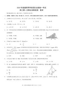 重庆一诊康德卷2024年普通高等学校招生全国统一考试高三第一次联合诊断检测数学