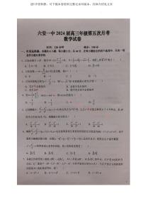安徽省六安第一中学2024届高三上学期第五次月考数学