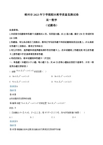 湖南省郴州市2023-2024学年高一上学期期末数学试卷（Word版附解析）