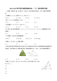 2022-2023学年贵州省黔西南州高一（下）期末数学试卷（含详细答案解析）