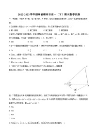 2022-2023学年湖南省郴州市高一（下）期末数学试卷（含详细答案解析）