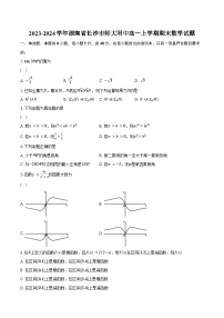2023-2024学年湖南省长沙市师大附中高一上学期期末数学试题(含解析）