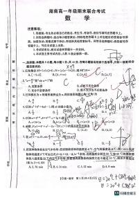 湖南金太阳高一年级期末联合考试数学试卷