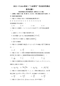 江西省吉安市第一中学2024届高三“九省联考”考后适应性测试数学试题一