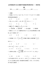 山西省临汾市2024届高考考前适应性训练考试（一）数学试题及答案