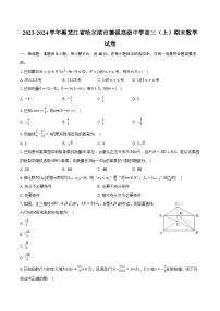 2023-2024学年黑龙江省哈尔滨市德强高级中学高三（上）期末数学试卷（含解析）