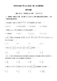 广东省深圳市高级中学2023-2024学年高三上学期第三次诊断测试数学试题含答案解析