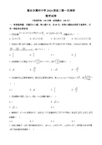 河北省衡水市冀州中学2024届高三第一次调研数学试题（学生版）