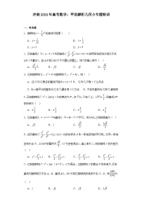 冲刺2024年高考数学：平面解析几何小专题特训