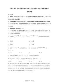 2023-2024学年山东省青岛市高三上学期期末学业水平检测数学模拟试题（含解析）