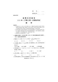 湘豫名校联考2024年2月高三第一次模拟考试数学试题