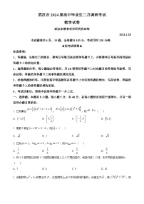 湖北省武汉市2023-2024学年高三下学期2月调研考试数学试卷（Word版附解析）