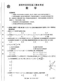 2 数学试卷-2024.1高三上期末宝安区期末统考卷