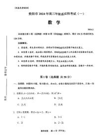 2024贵阳市高三数学适应性考试试卷（一）及参考答案