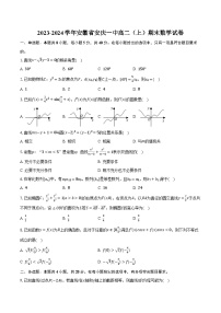 2023-2024学年安徽省安庆一中高二（上）期末数学试卷（含解析）