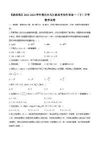 【新结构】2023-2024学年重庆市乌江新高考协作体高一（下）开学数学试卷（含解析）