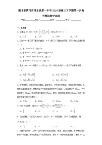 湖北省黄冈市浠水县第一中学2024届高三下学期第一次高考模拟数学试题