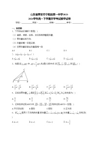 山东省泰安市宁阳县第一中学2023-2024学年高一下学期开学考试数学试卷(含答案)