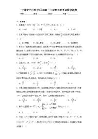 甘肃省兰州市2024届高三下学期诊断考试数学试卷及答案