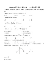2023-2024学年浙江省嘉兴市高一（上）期末数学试卷(含解析）