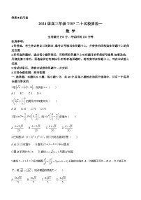 河南省TOP二十名校2024届高三下学期质检（一）数学试卷（Word版附解析）