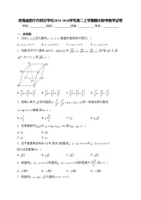 青海省西宁市部分学校2023-2024学年高二上学期期末联考数学试卷(含答案)