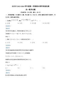 2024安庆高一上学期期末联考数学试题含解析